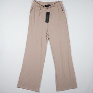 NWT Know One Cares Women's Loungewear Pants Size Large Straight Leg Drape Taupe